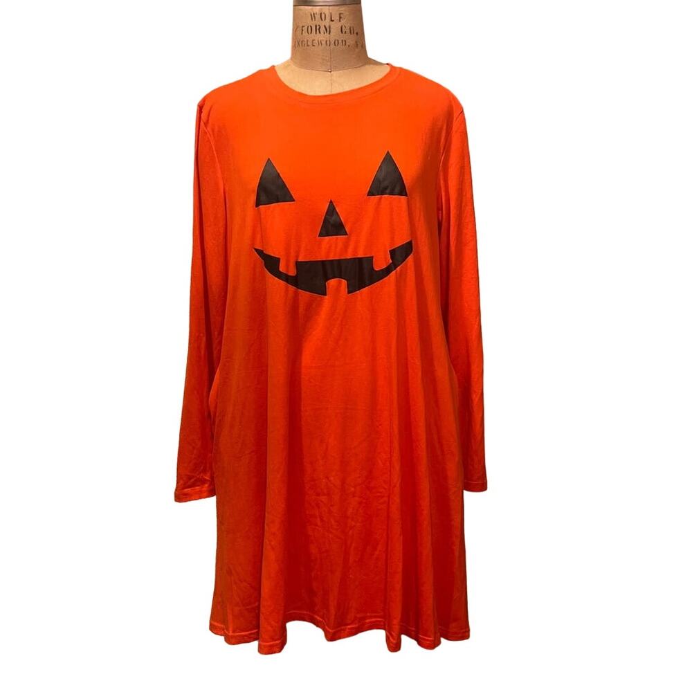 Roshop Pumpkin Face Dress with Pockets NWOT Size XL